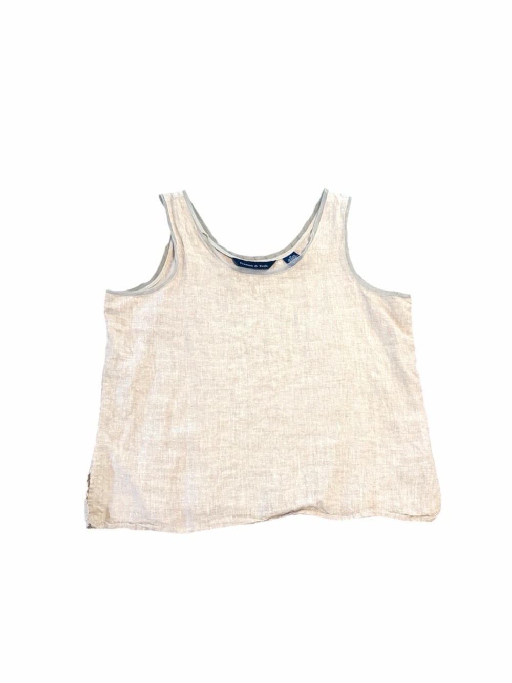 Preston & York Linen Sleeveless Blouse Top Natural Neutral Capsule